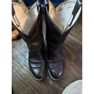 Cowtown Men Black Leather Western Cowboy Boots Point Toe Handmade Mexico 8.5 EE